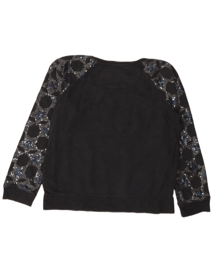 SUPERDRY Женский свитер с рисунком UK 16, большой черный хлопок