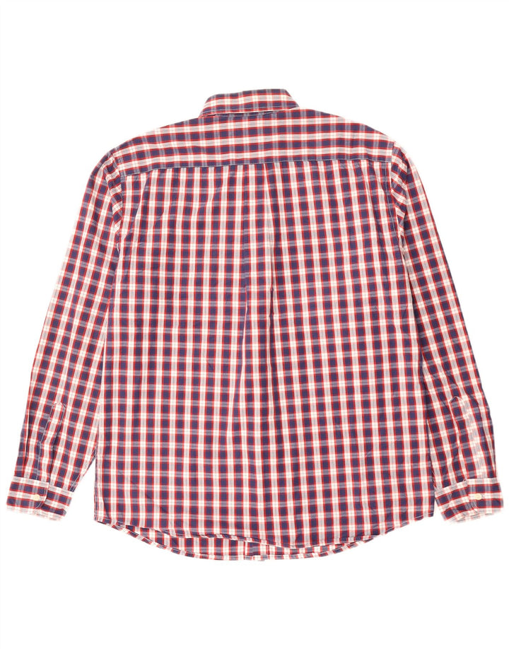 DOCKERS Мужская рубашка большого размера, темно-синяя клетка, хлопок