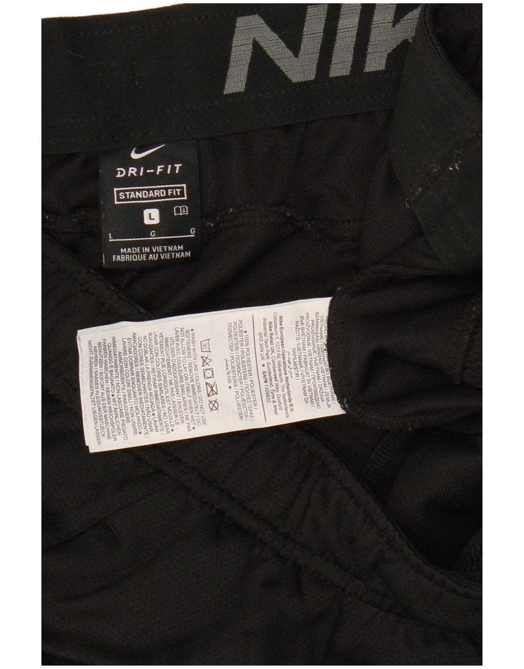 Мужские спортивные шорты Nike Dri Fit Standard, большие черные полиэстер с цветными блоками