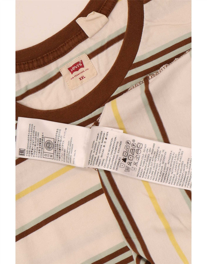 Мужская футболка Levi's Top 2XL из хлопка в белую полоску