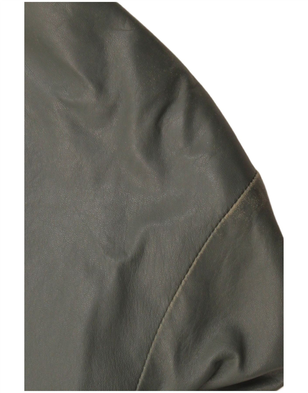 Женская кожаная куртка-бомбер VINTAGE UK 12, кожа среднего серого цвета