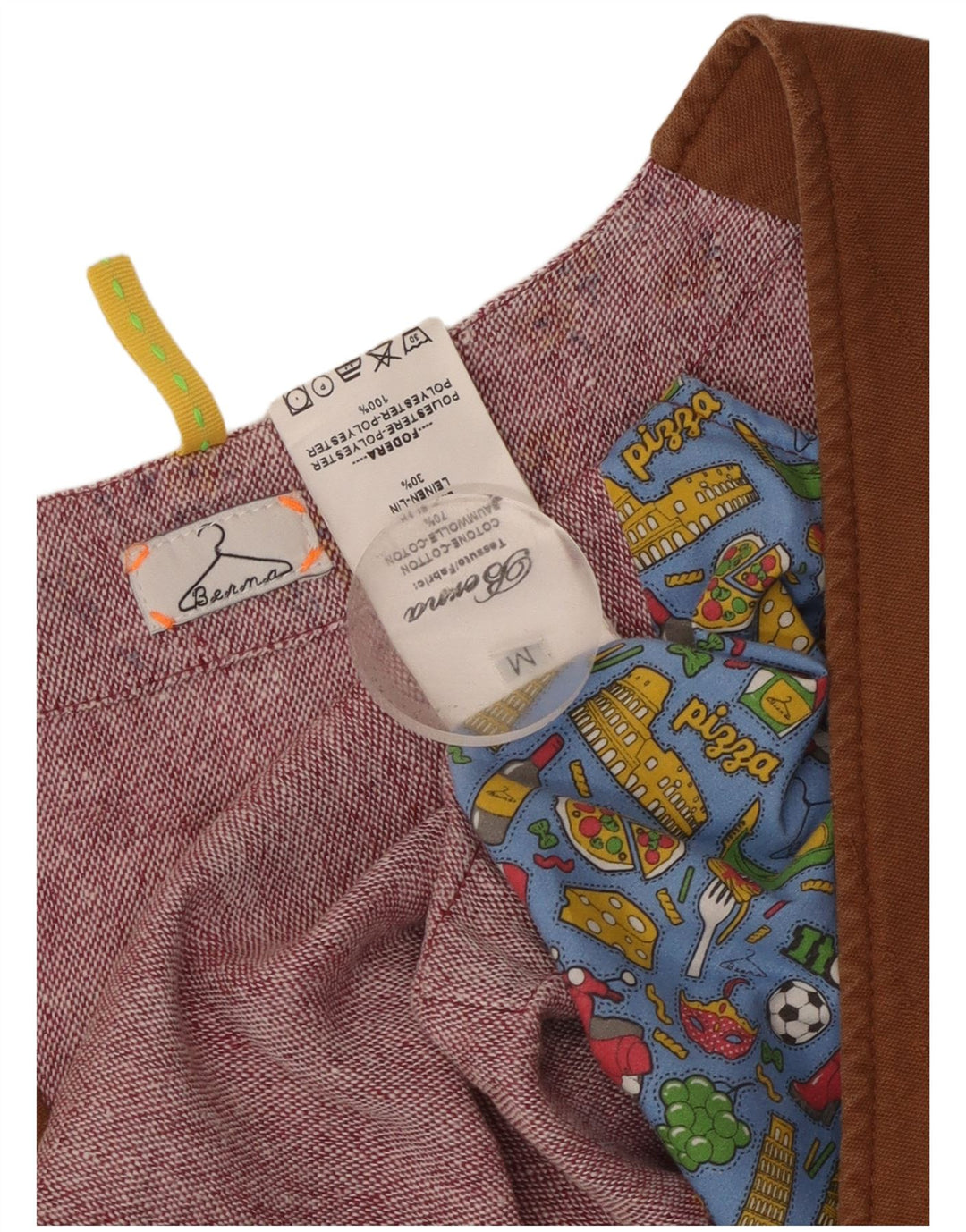 Berna Мужской двубортный жилет из хлопка среднего коричневого цвета