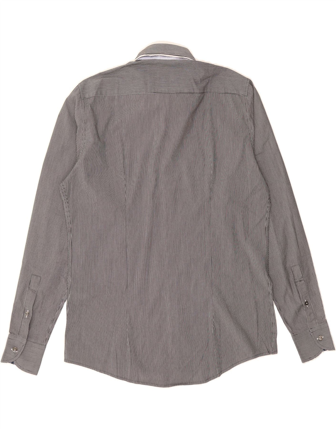 COVERI Mens Shirt Large Grey Pinstripe Cotton Vintage Coveri and Second-Hand Coveri from Messina Hembry 