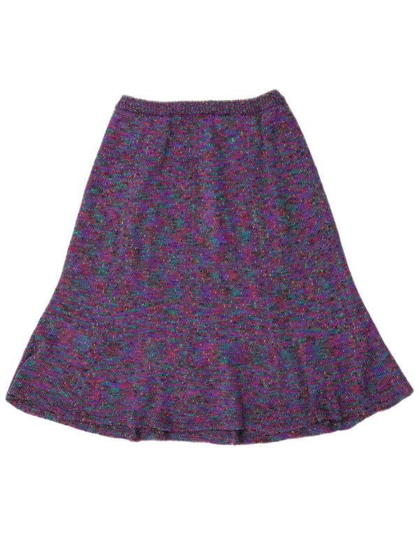 Винтажная женская юбка-трапеция среднего размера W32, разноцветная в крапинку