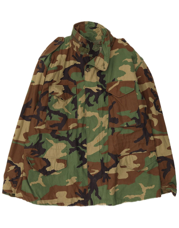 Винтажная мужская куртка в стиле милитари UK 42 XL, зеленая камуфляжная хлопковая куртка