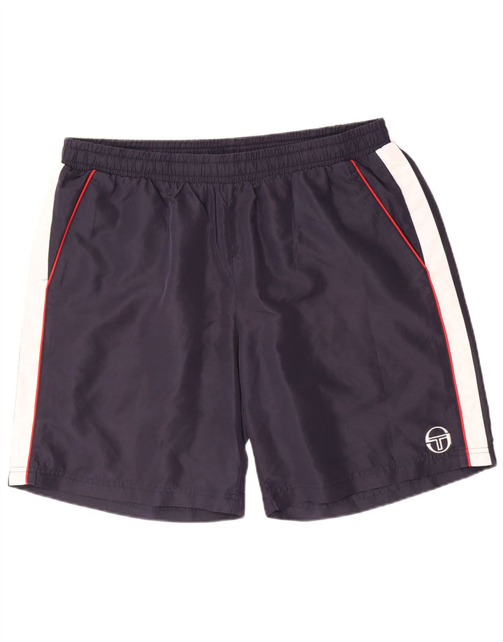 Мужские спортивные шорты Sergio Tacchini 2XL, темно-синие, полиэстер с цветными блоками