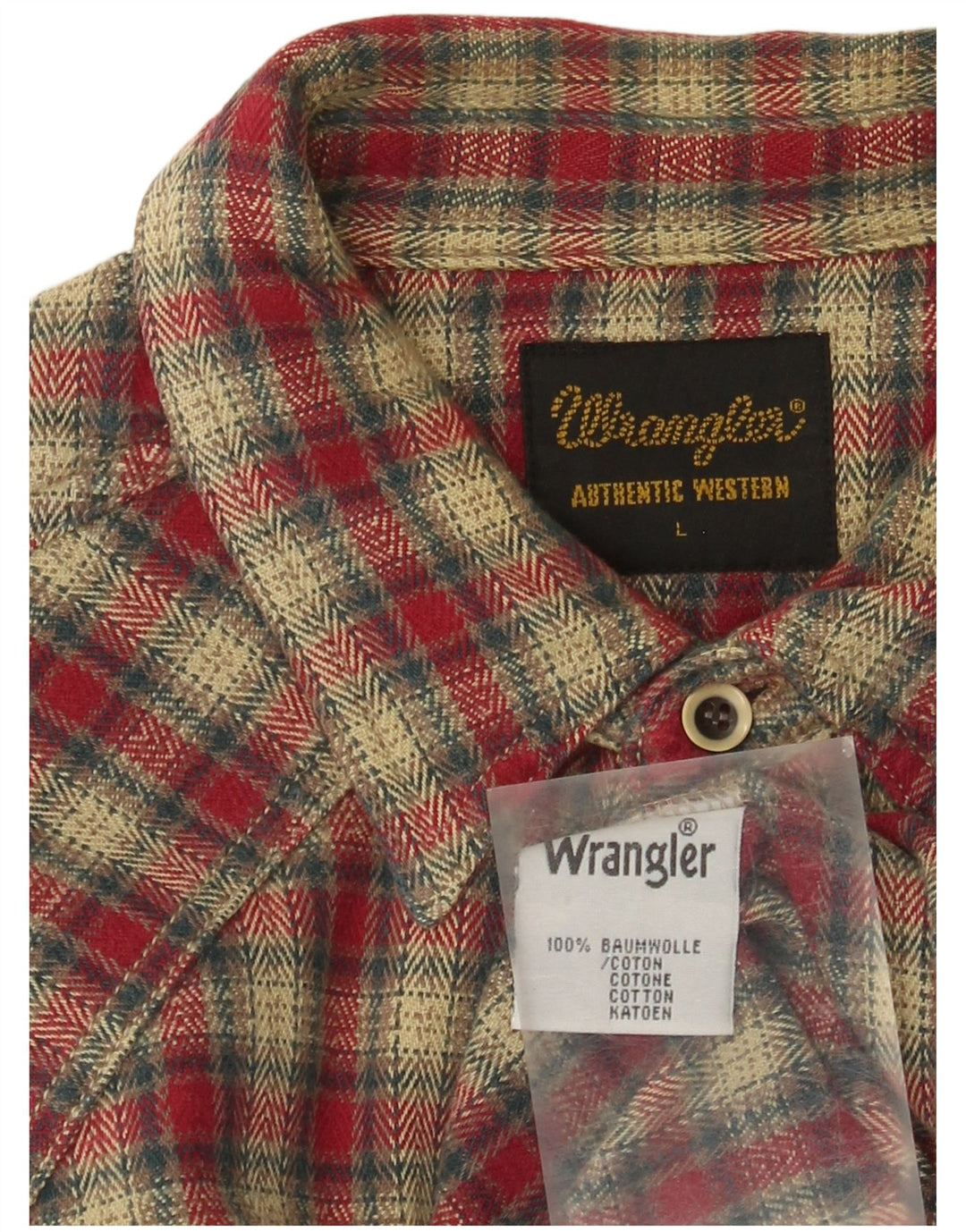 Мужская фланелевая рубашка Wrangler, большая красная клетка, хлопок