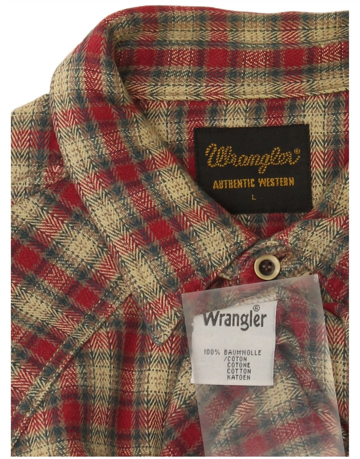 Мужская фланелевая рубашка Wrangler, большая красная клетка, хлопок