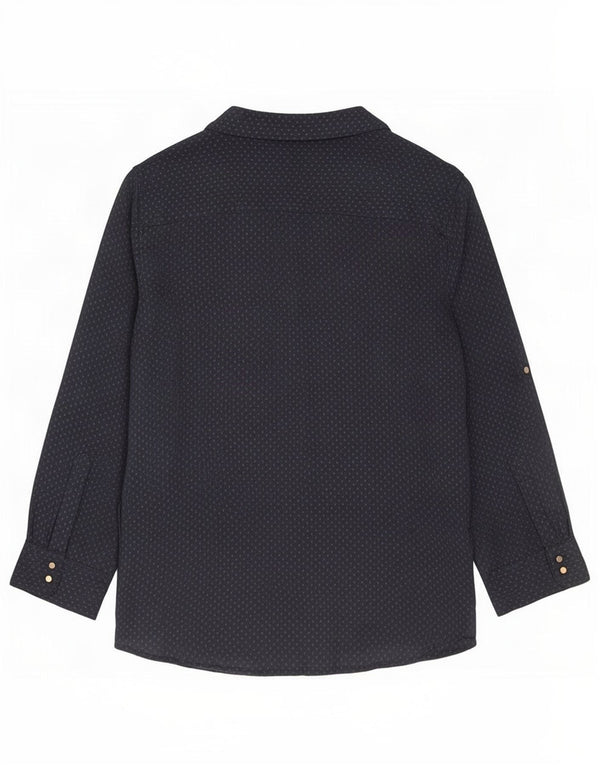 Женская блузка с рукавом 3/4 Zara UK 14, средний темно-синий в пятнистый цвет