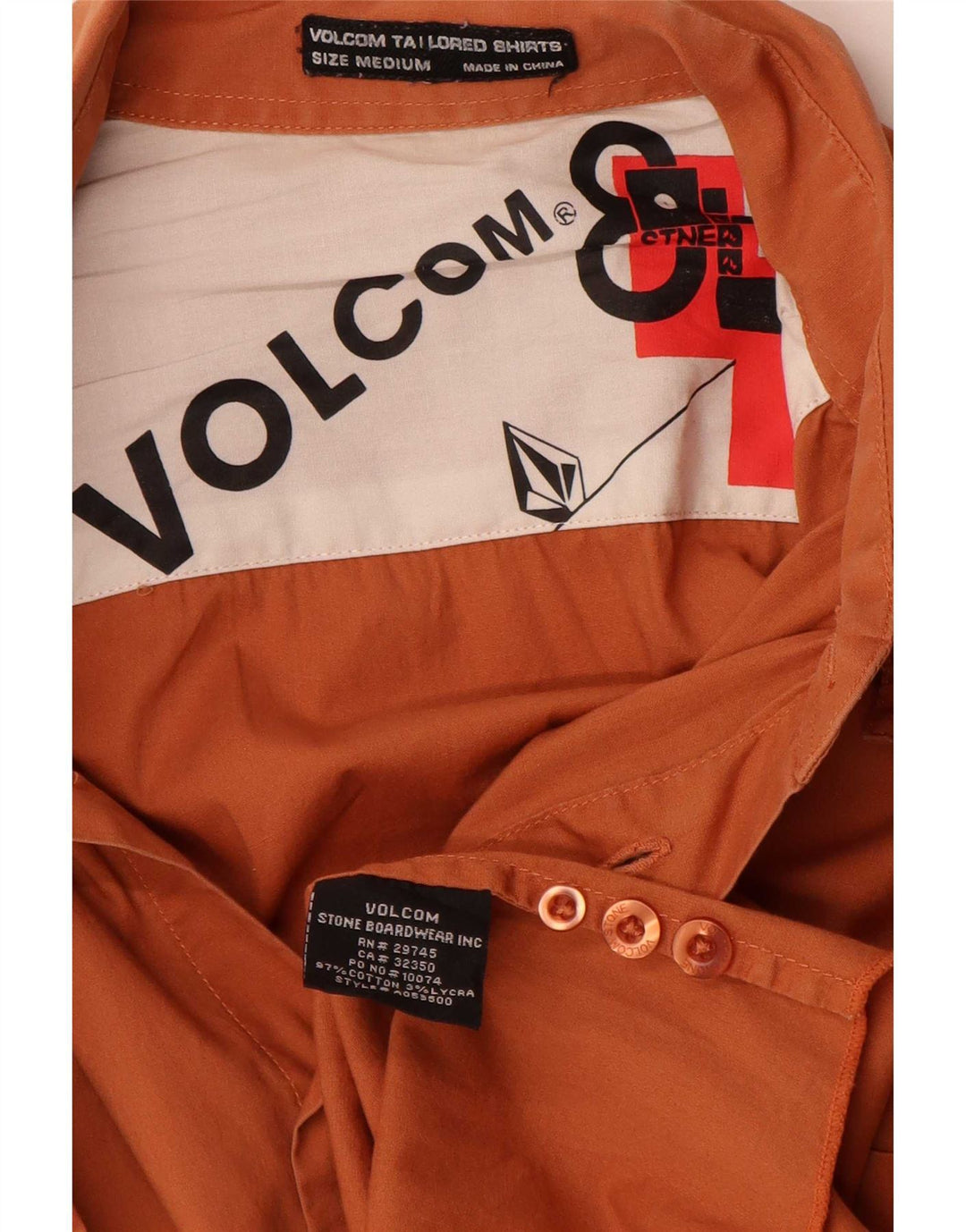 Мужская рубашка Volcom среднего оранжевого цвета