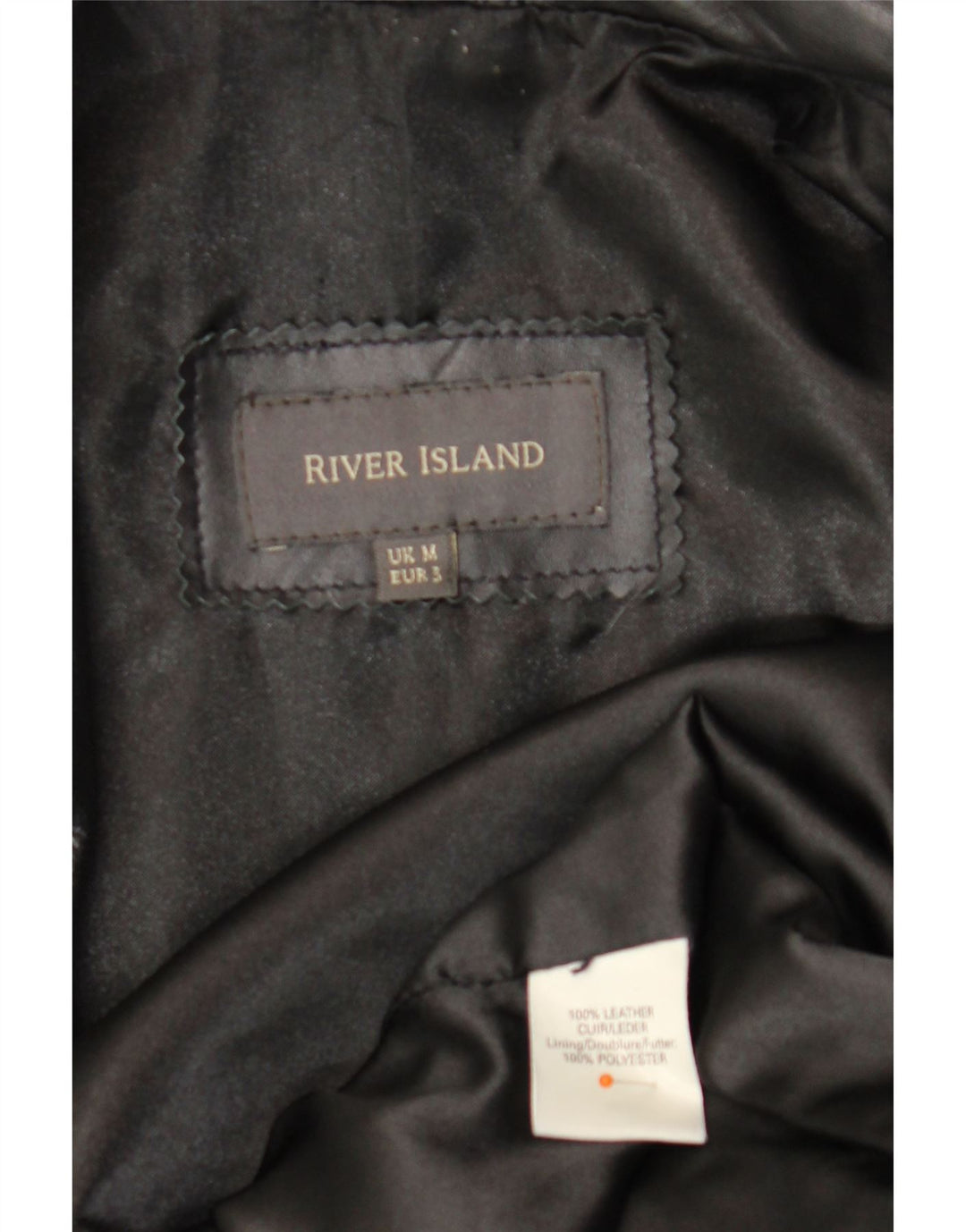 RIVER ISLAND Womens Double Breasted Jacket UK 14 Medium Black Leather
