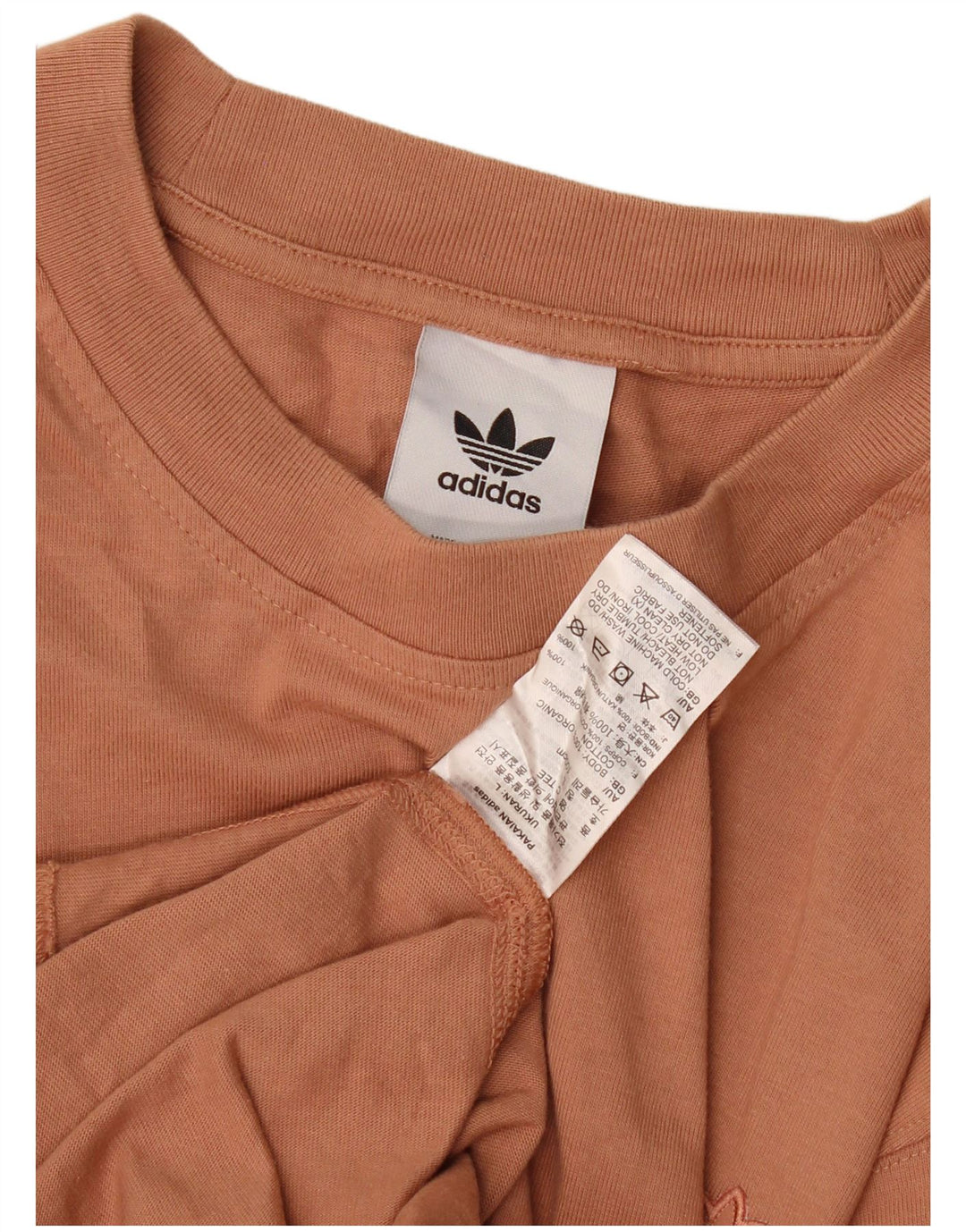Мужская футболка Adidas Top среднего коричневого цвета из хлопка