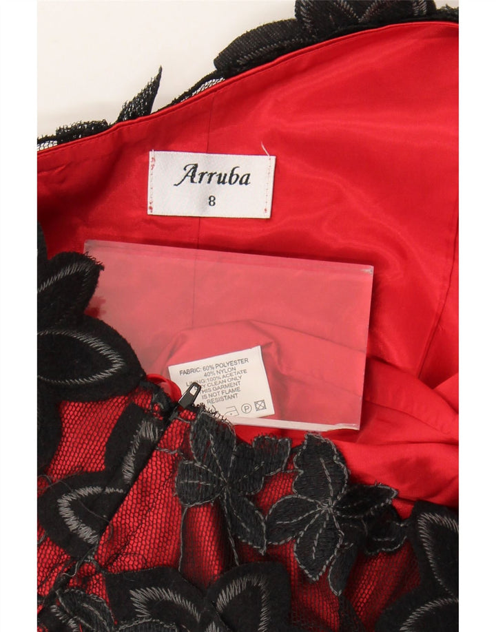Женский укороченный топ на одно плечо Arruba, Великобритания, 8, маленький красный полиэстер с цветочным принтом