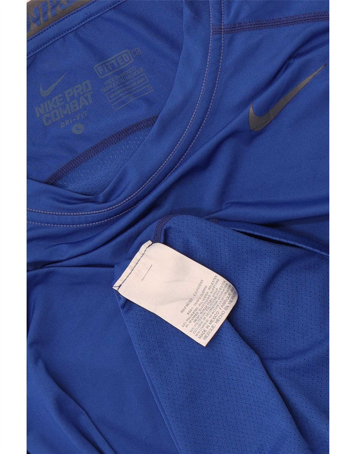 Мужской топ Nike Dri Fit с длинным рукавом, большой синий полиэстер