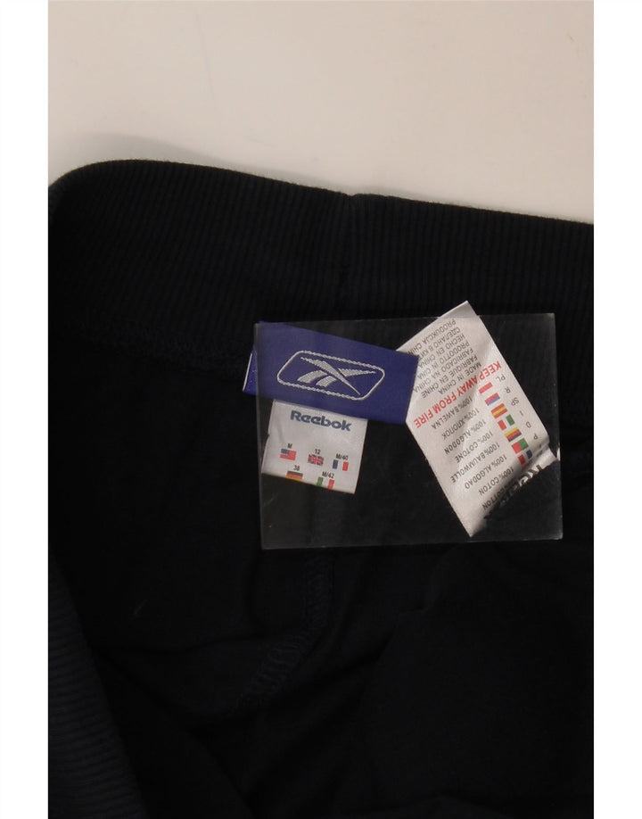 REEBOK Womens Tracksuit Trousers UK 12 Medium  Navy Blue Cotton