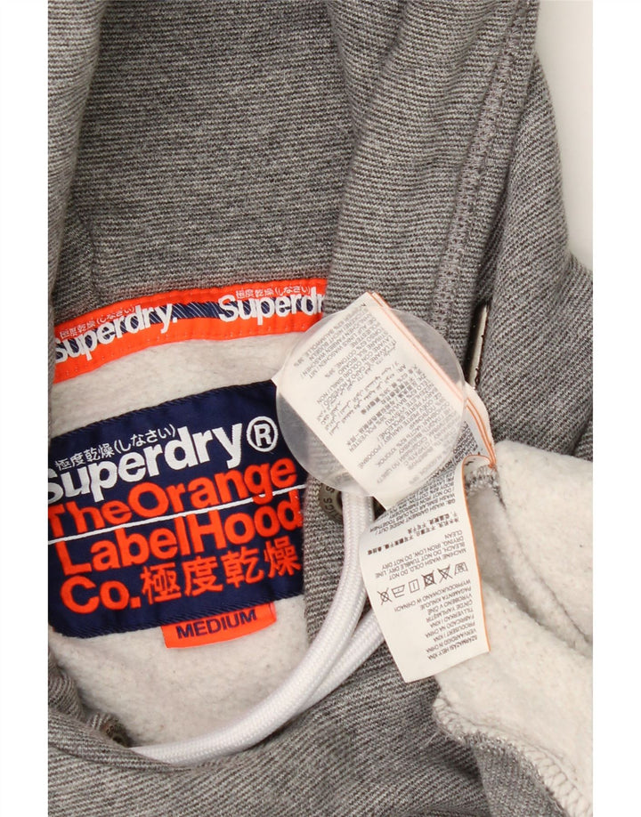 Мужской джемпер с капюшоном Superdry среднего серого цвета, хлопок