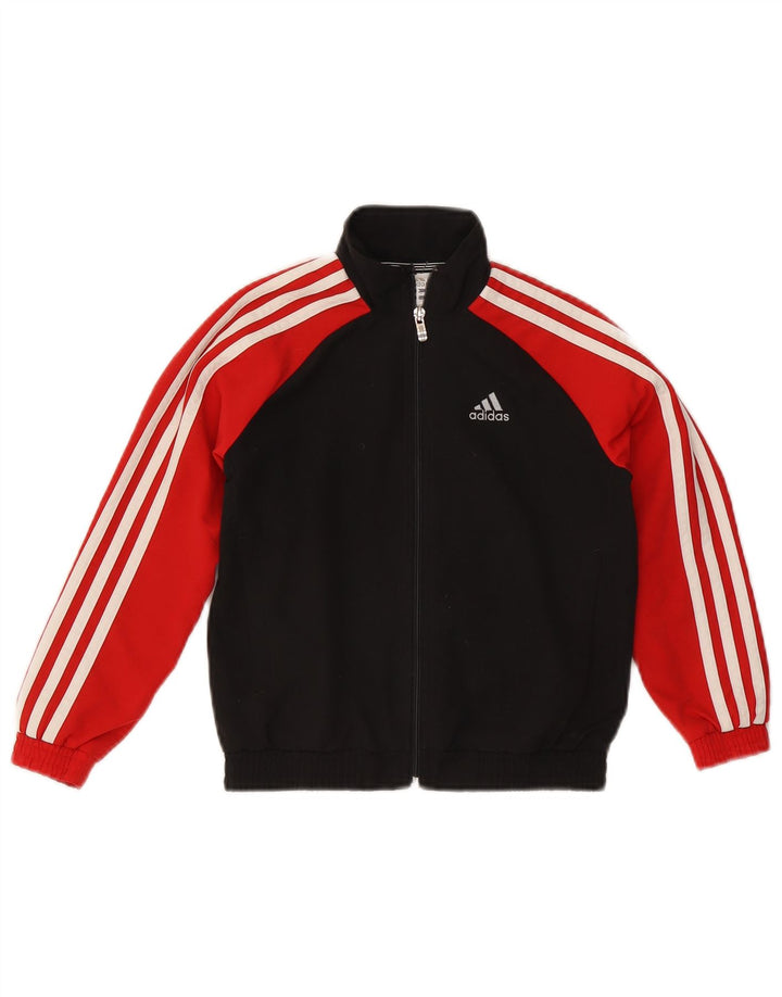 Спортивный костюм Adidas Climalite для мальчиков, верхняя куртка 5-6 лет, черный с цветными блоками