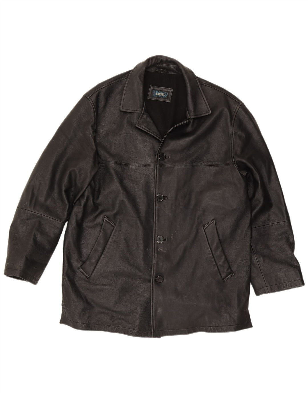 Мужская кожаная куртка Kartel UK 40, большая черная