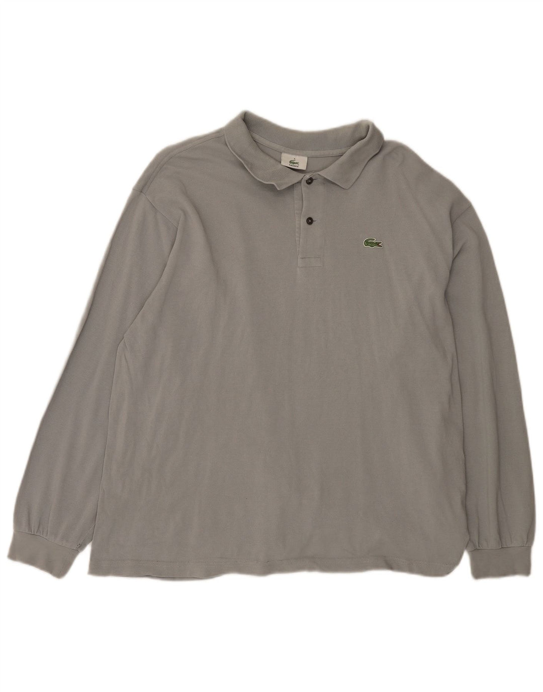 Мужская рубашка-поло с длинным рукавом Lacoste, размер 8, 3XL, серая