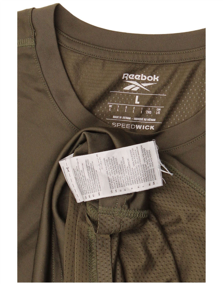 Мужская футболка Reebok, большой полиэстер цвета хаки