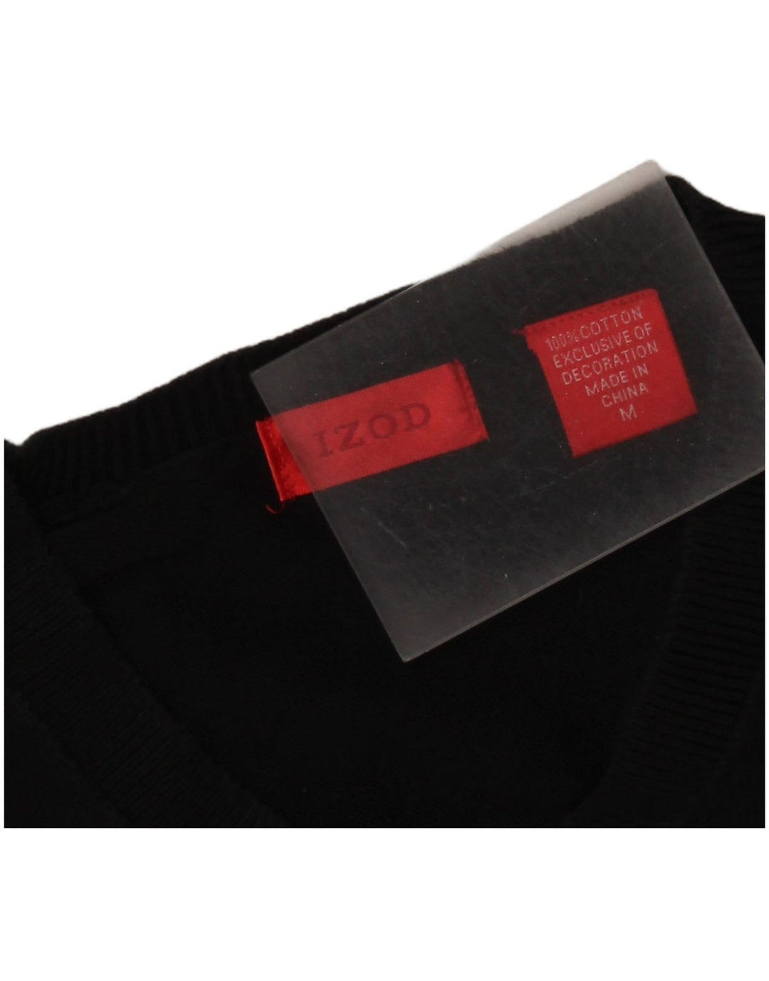 Мужской джемпер Izod с v-образным вырезом, средний черный хлопковый свитер