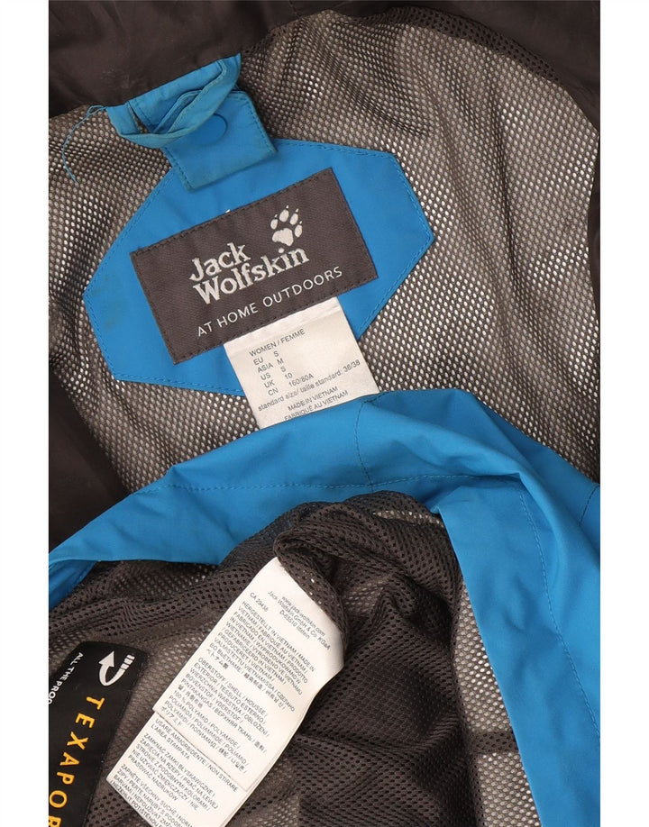 Женская дождевик с капюшоном Jack Wolfskin UK 10, маленький синий из полиамида