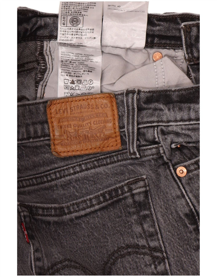 Женские зауженные джинсы на танкетке Levi's W26 L27, серые, хлопковые, классические