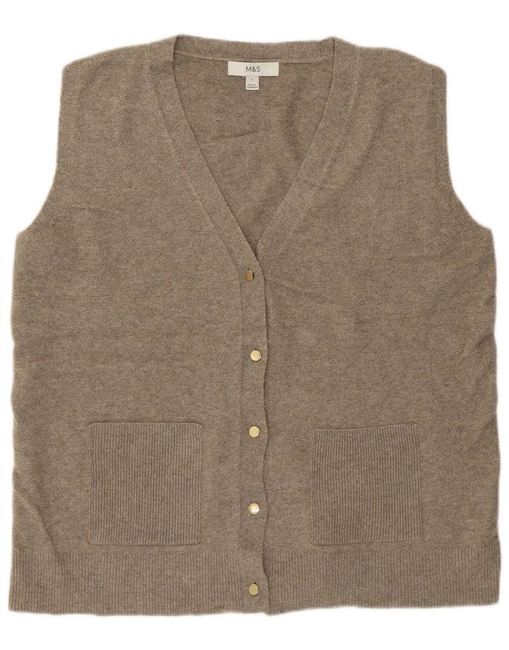 Женский кардиган без рукавов Marks & Spencer UK 16, большой серый