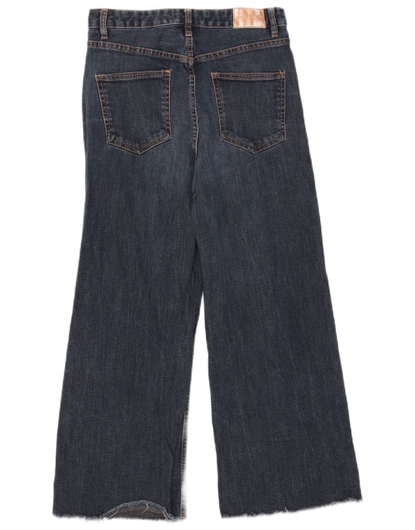 Женские укороченные широкие джинсы Zara EU 40 Medium W30 L25, синий хлопок