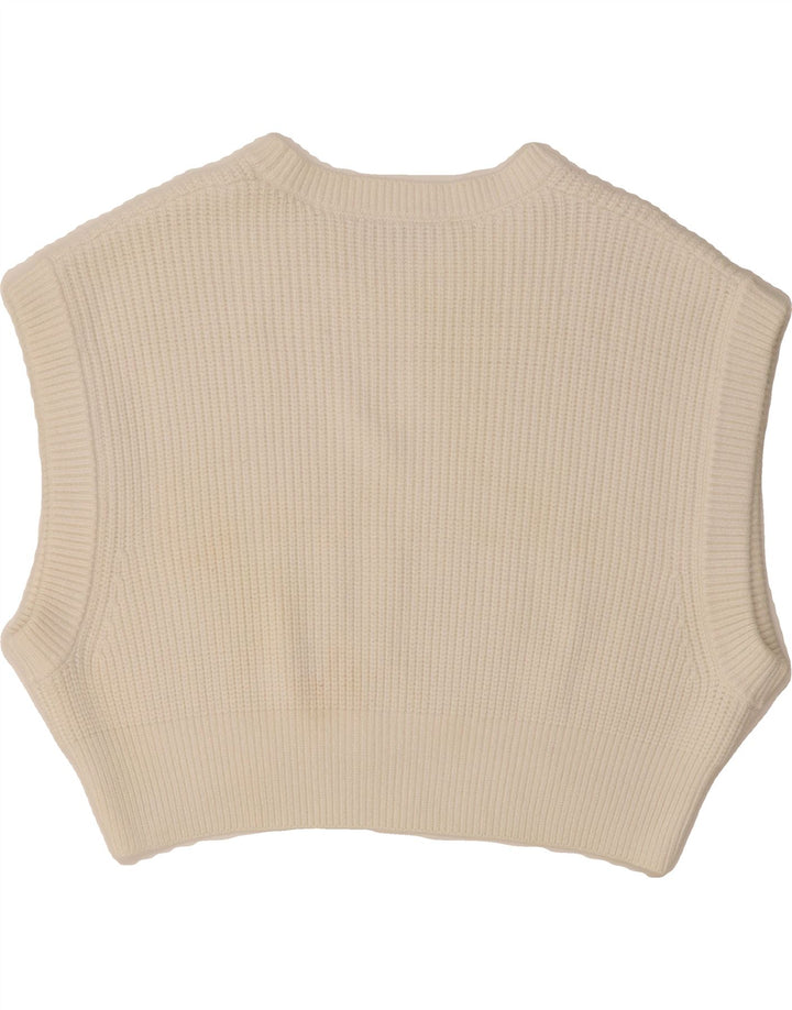 ZARA Womens Oversized Crop Vest Tank Top UK 10 Small White Viscose Vintage Zara and Second-Hand Zara from Messina Hembry 
