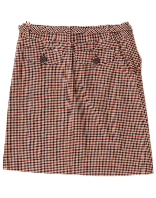 Ben Sherman Женская мини-юбка, маленькая W27, коричневая клетка, хлопок