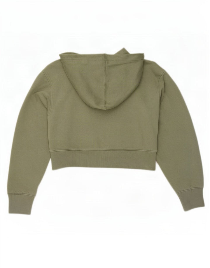 Женский укороченный джемпер с капюшоном Zara UK 10, маленький зеленый полиэстер