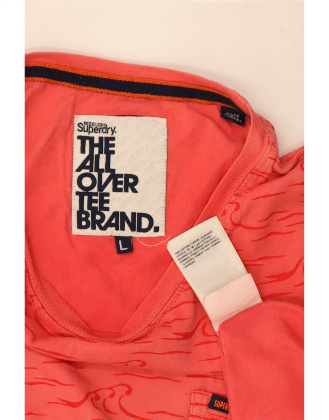 Мужская футболка с рисунком Superdry, большой красный хлопок