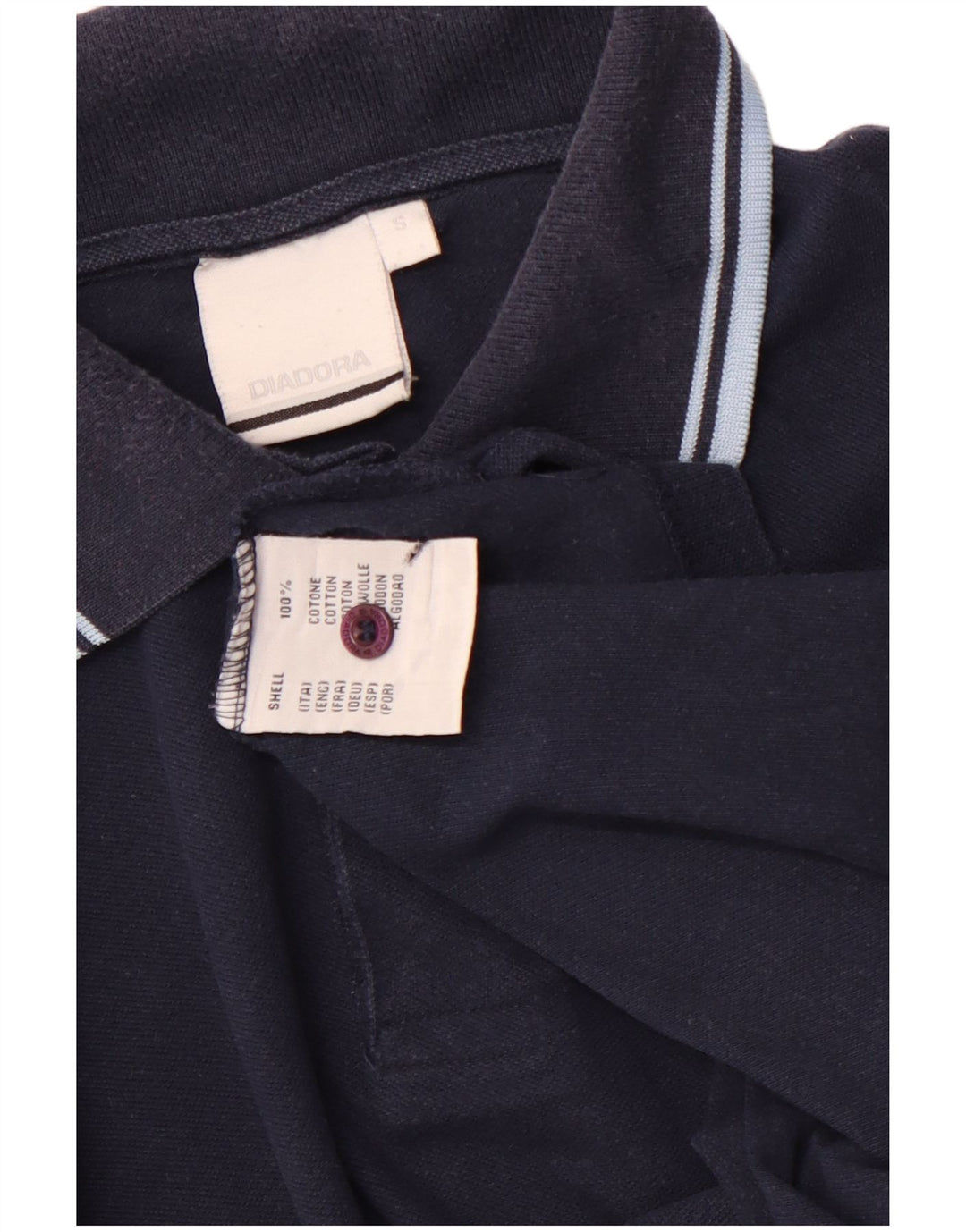 Мужская рубашка-поло Diadora, маленькая, темно-синяя, хлопок