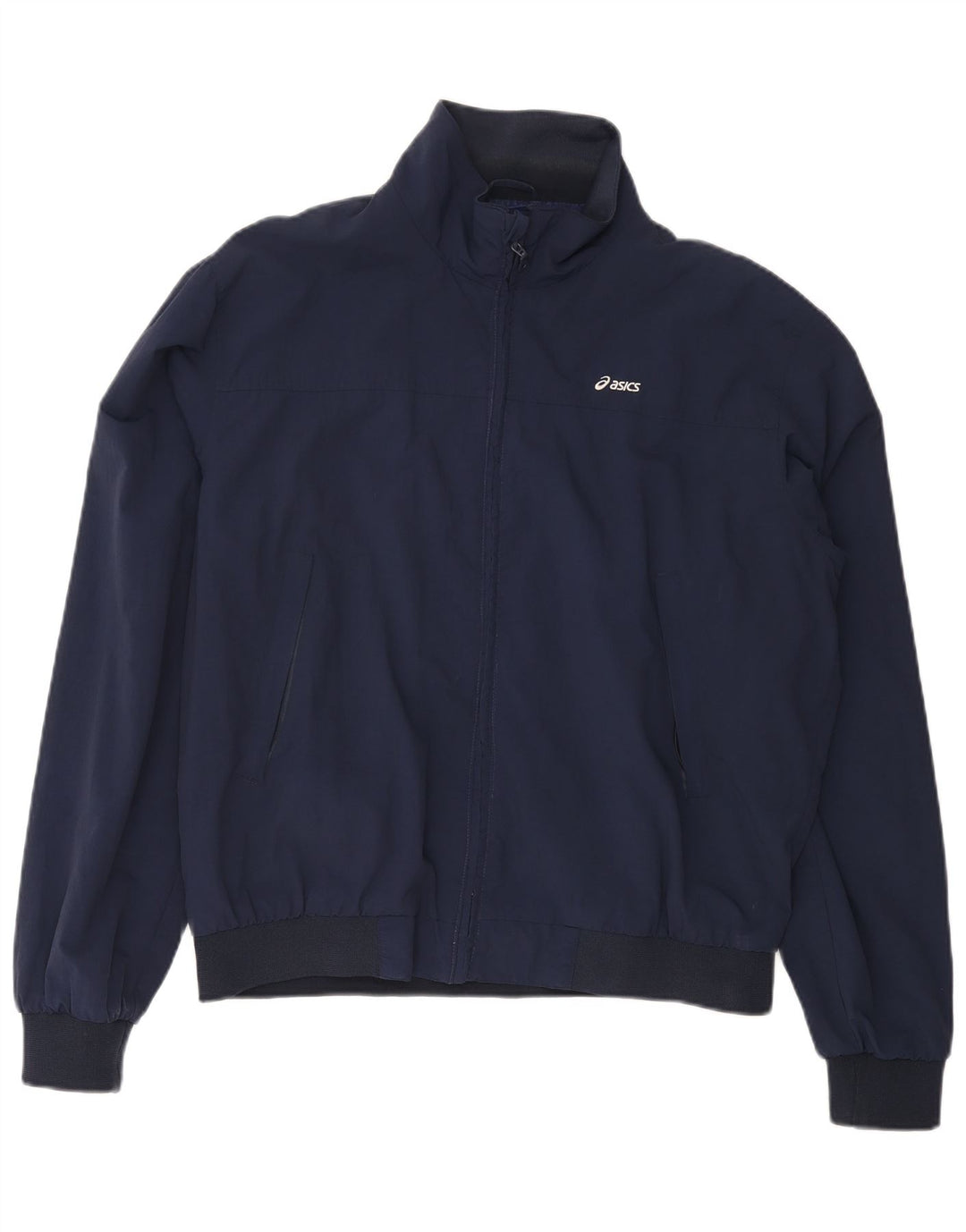 Мужская куртка-бомбер ASICS UK 40, большая, темно-синяя, нейлон