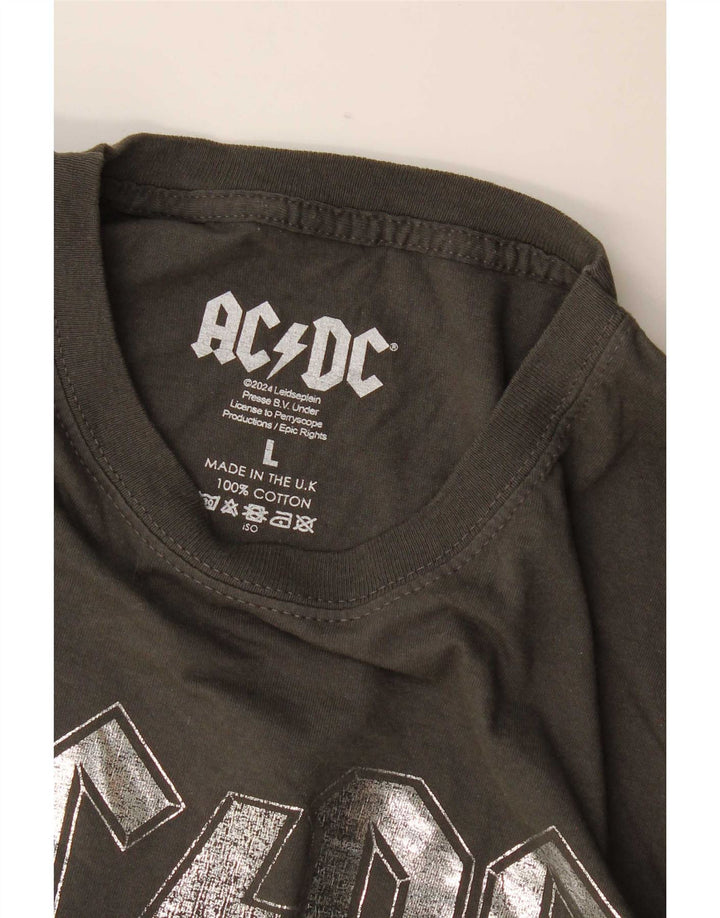 Мужская футболка с рисунком AC/DC, большой серый хлопковый ремешок