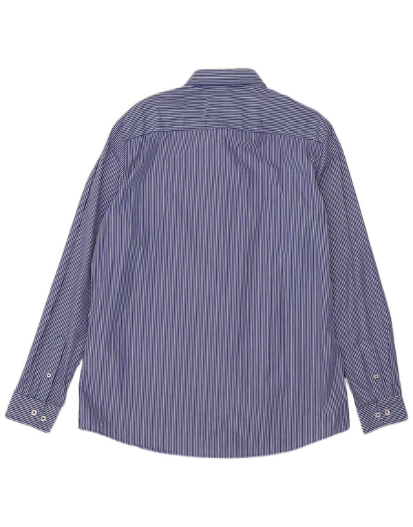 Crew Clothing Мужская приталенная рубашка XL из хлопка в синюю полоску