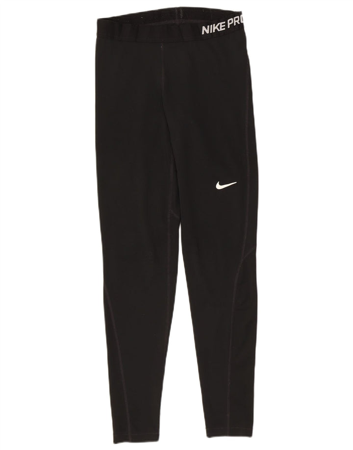 Женские леггинсы с рисунком Nike Dri Fit UK 12, средние, черные