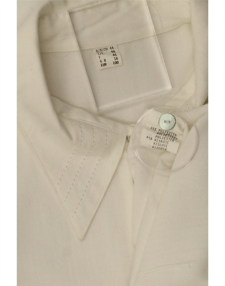 VINTAGE Womens Shirt Blouse UK 18 XL White Polyester Vintage Vintage and Second-Hand Vintage from Messina Hembry 