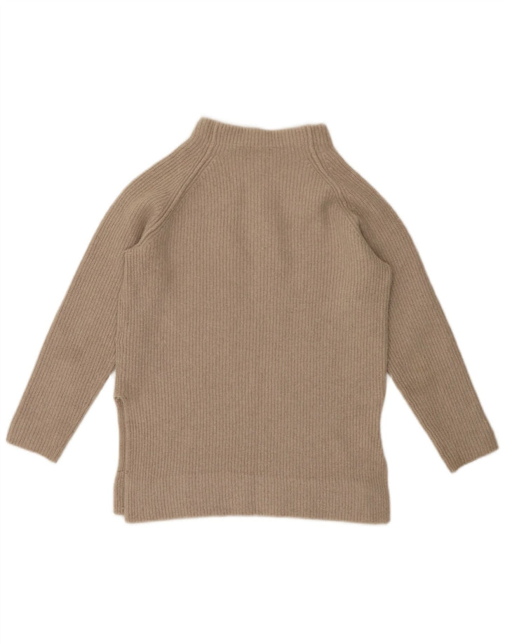 Женский джемпер с высоким воротником Massimo Dutti, Великобритания 12, средний бежевый, шерсть