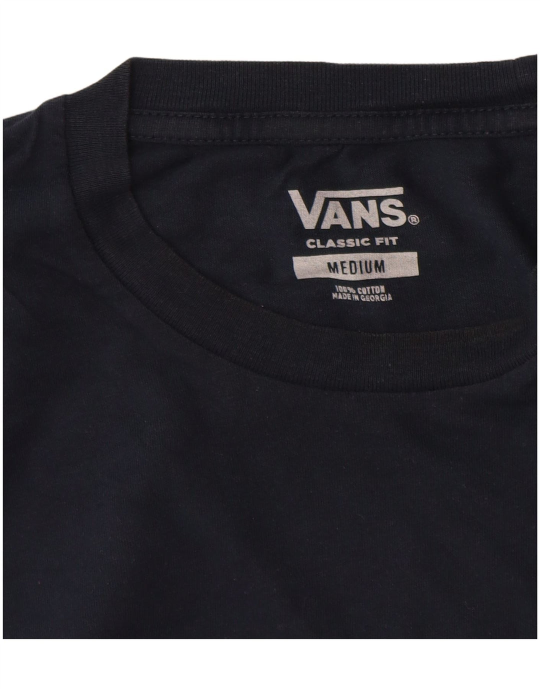 Мужская футболка классического кроя Vans, темно-синий, хлопковый топ среднего размера