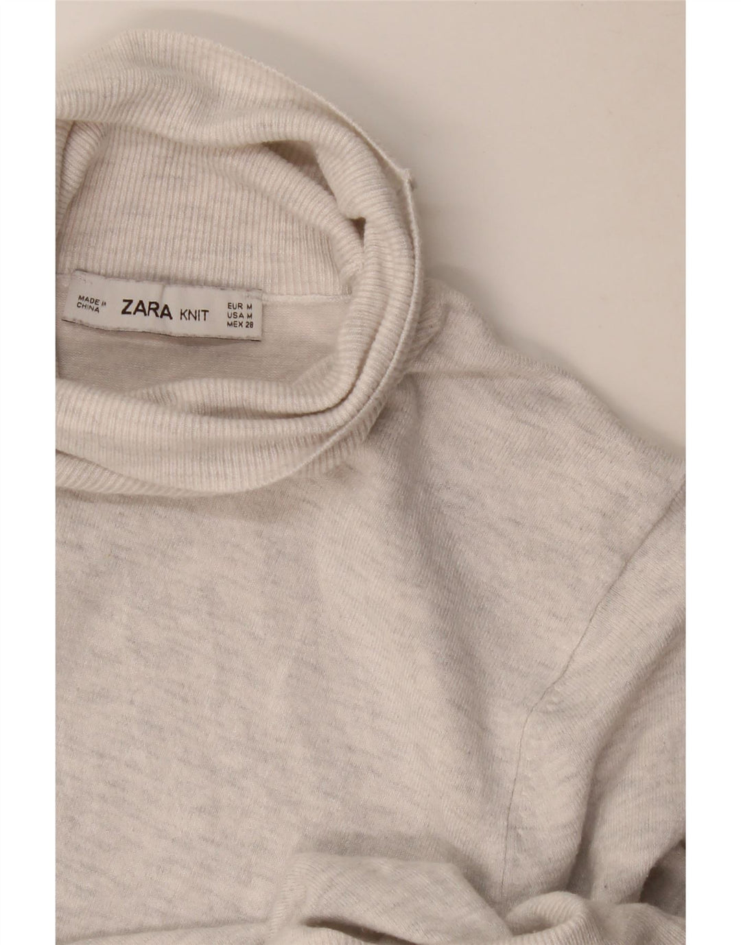 Женский джемпер с высоким воротником Zara UK 12, средний серый цвет