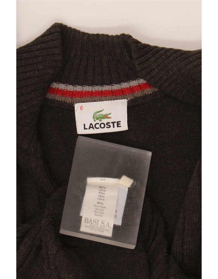 Мужской свитер-кардиган Lacoste, размер 6 XL, коричневый, шерсть
