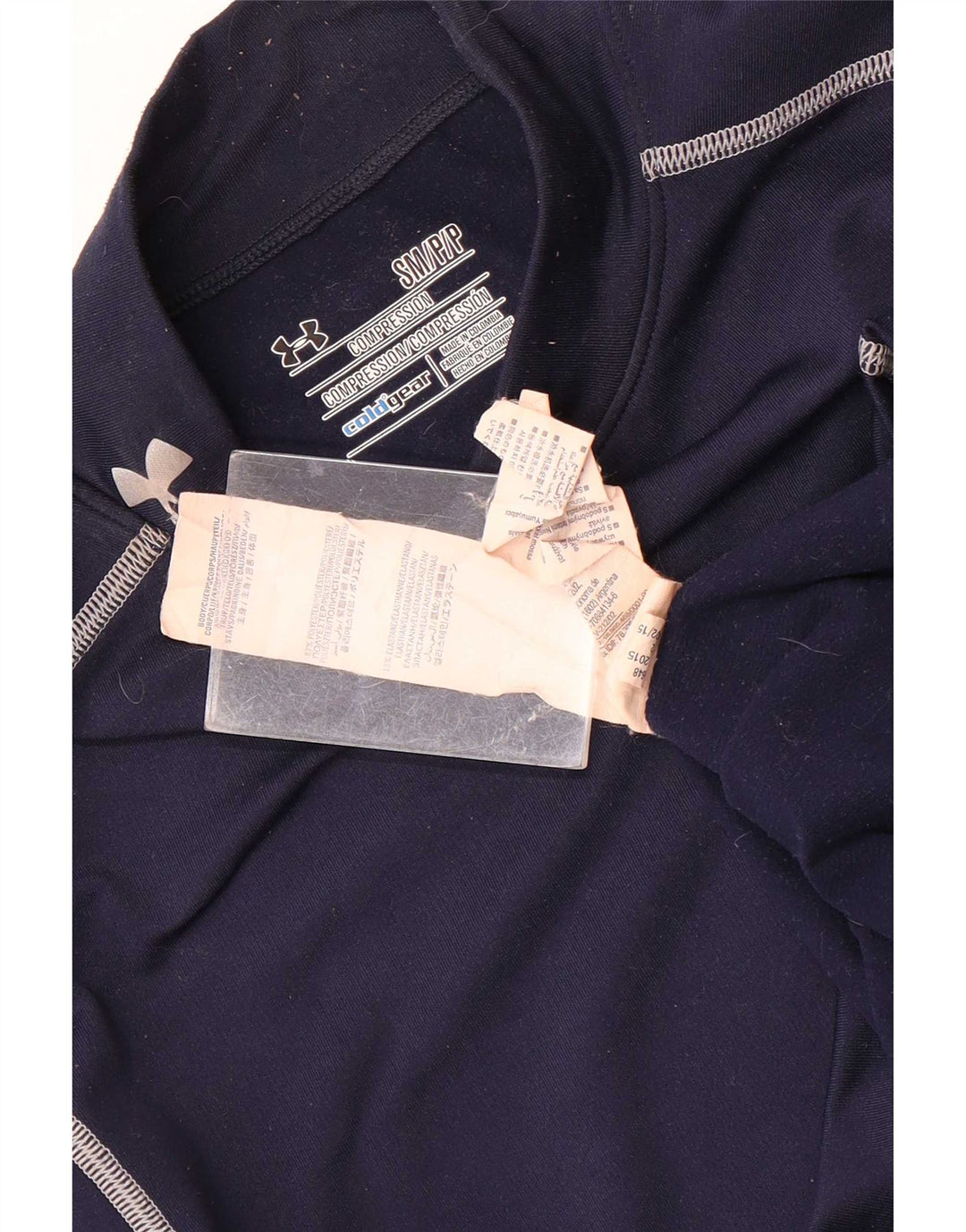 Мужской топ с рисунком Cold Gear Under Armour с длинным рукавом, маленький, темно-синий, в полоску