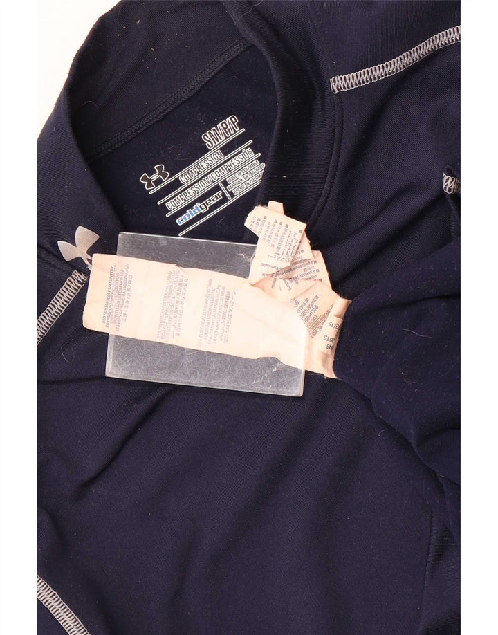 Мужской топ с рисунком Cold Gear Under Armour с длинным рукавом, маленький, темно-синий, в полоску