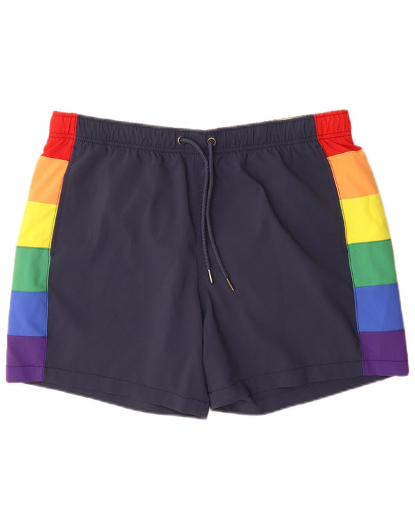 Мужские шорты для плавания Abercrombie & Fitch XL, синие, спортивные с цветными блоками