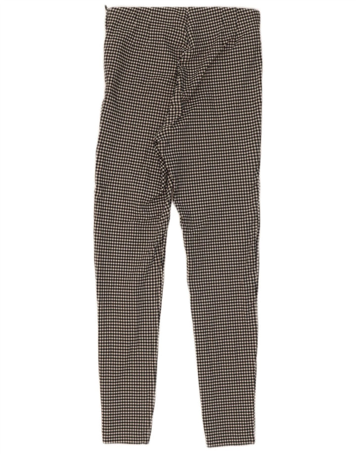 Женские леггинсы Zara UK 8, маленькие черные вискоза в мелкую клетку