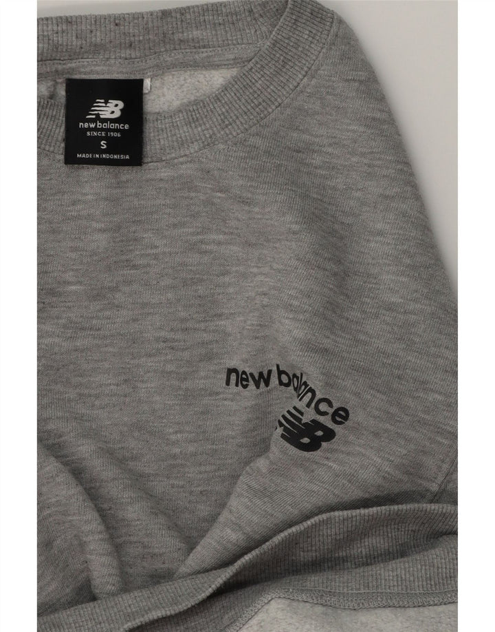 Мужской свитер New Balance, маленький серый хлопковый джемпер