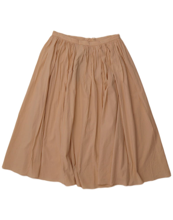ZARA Женская плиссированная юбка с высокой талией XL W32 Бежевый хлопок