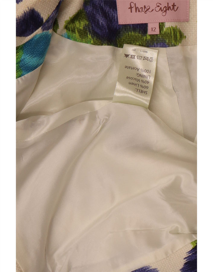 PHASE EIGHT Womens 3 Button Blazer Jacket UK 12 Medium Off White Floral